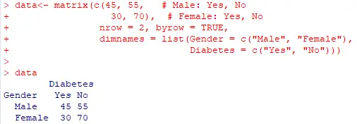 Sample Implementation Using R Creating Dataset Result
