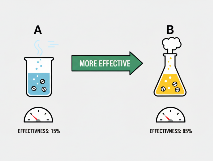 Comparative effectiveness illustration where interventions are compared.