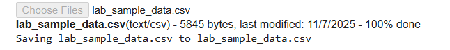 Uploading Sample Dataset Instruction