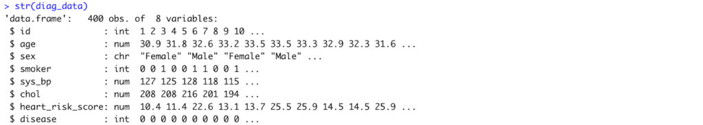 Data Analysis Variable Types and Names in R Output