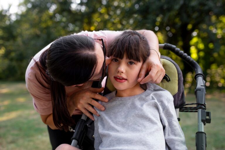 Parent and child reviewing vaccine information while considering questions about vaccine hesitancy and autism spectrum disorder